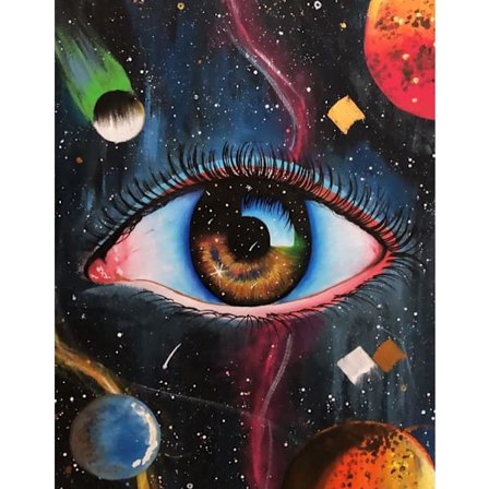 Eye Universe Diamantmålningssats, Rymd 5D Diamantmålning för Vuxna och Barn Nybörjare, DIY All-Diamond Diamond Art Heminredning Present 16" x 12"