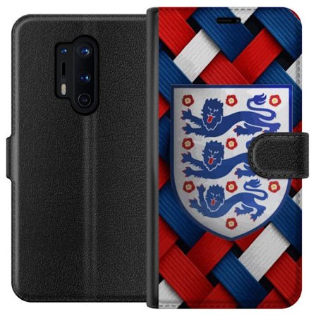 Yhteensopiva Lompakkokotelo OnePlus OnePlus 8 Pro Graafinen Englanti-aihe heraldisilla leijonilla ja punaisella, valkoisella ja sinisellä punotulla k