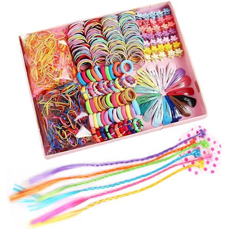 Stort gavesett med hårpynt til jenter - 786 stk. hårspenner og mer til barn