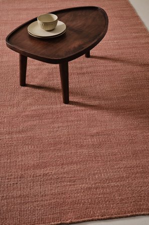 Jotex - Ullteppe Viskose/Polyester/Polyester/Ull/Ull/Bomull/Bomull/Viskose Rustpink COMO - Kjøp Ulltepper hos Jotex