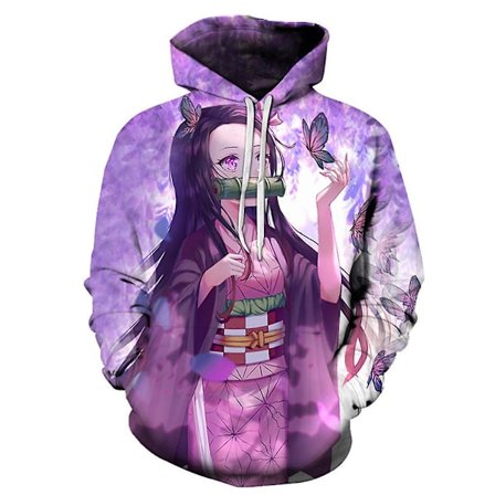 Voksen Demon Slayer Anime Hoodie Kamado Nezuko Toppar Huvtrøje Sweatshirt Presenter