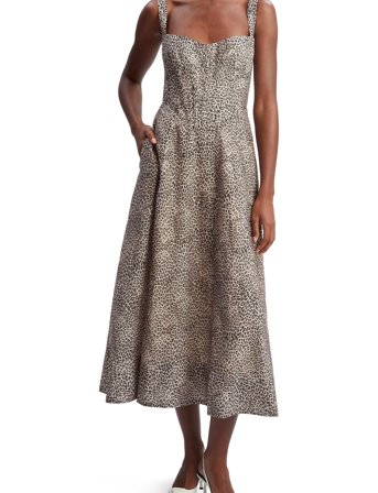 Bardot Lilah Corset Midi Dress - Brown - 34