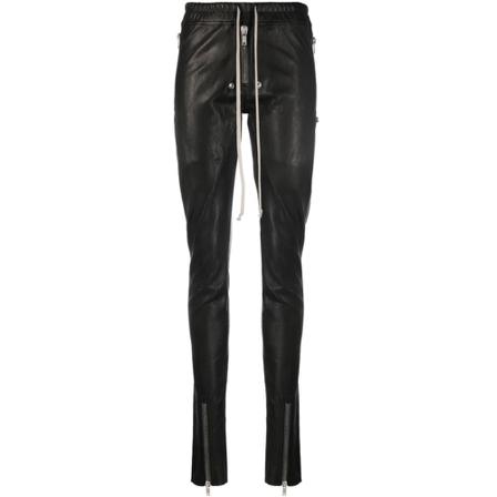 Rick Owens Leather Tight Gary Leggings Black Sort, Dame