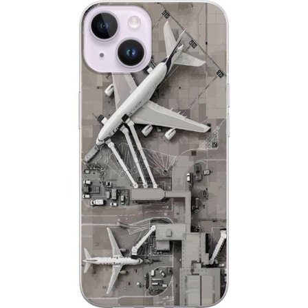 Kompatibelt Mobildeksel til Apple Apple iPhone 14 Plus Flyplass fra oven med store passasjerfly på tarmac, detaljert luftfartsmotiv perfekt for luftf