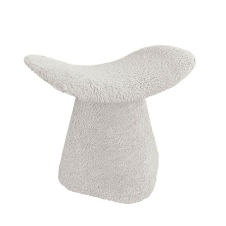 Kermanvärinen buklee-jakkara – MDF-runko, 51x33x49 cm