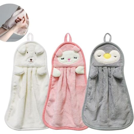 3 kpl Ripustuskäsipyyhkeitä, Koralliveluuri Mikrokuitu Ripustuslenkit