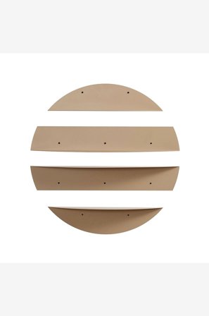 Hanah Home - Dekorativ væghylde i metal Sena - Beige - Væghylder - Fra Homeroom