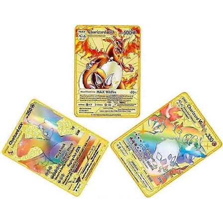 Charizard Metallikortti Pinnoitetut Kortit Sateenkaari Kultainen Kortti Kultainen Vmax Dx Gx Erittäin Harvinainen Keräilykortti, Keräilijöille, 