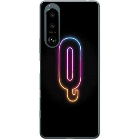 Yhteensopiva Puhelinkuori Sony Sony Xperia 5 III Minimalistinen neonkirjain Q kirkkaissa väreissä tummaa taustaa vasten