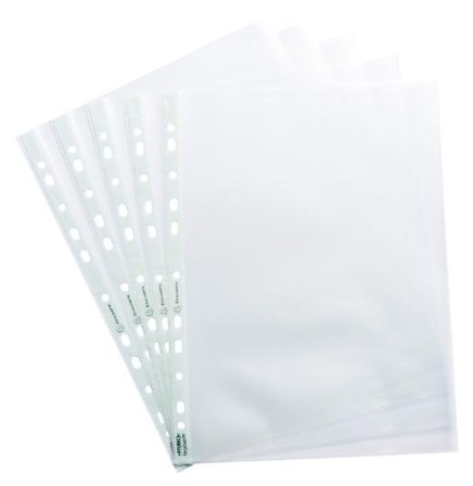 EXACOMPTA Plastficka återvunnen A4 0,09mm 50/fp - Lyreco - Kontorsmaterial - Mappar och plastfickor - Plastfickor - Öppen överkant