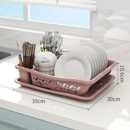 Tallerken Tørringsstativ Udstyr Afløbsstativ PINK