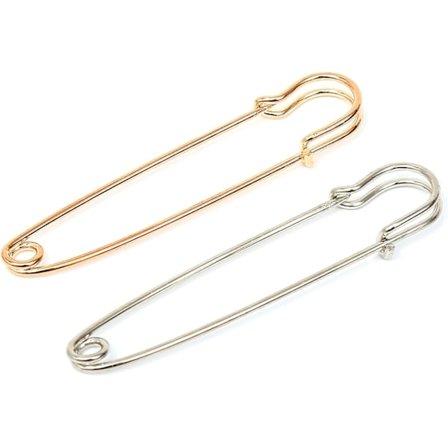 50 mm sikkerhetsnål – Ekstra stor – Gull & Sølv – 20 stykker