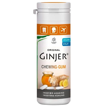 Lemon Pharma GINJER Ingefær Tyggegummi Honning, 30 g, Helse & Madvarer, Snacks, Tyggegummi