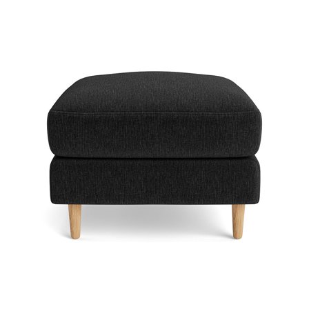 Ofelia puf Boston Antracit 65x65x47cm - Komfortabel Fodskammel i PU skum, Nozag fjedre, Krydsfiner & MDF - Perfekt til afslapning