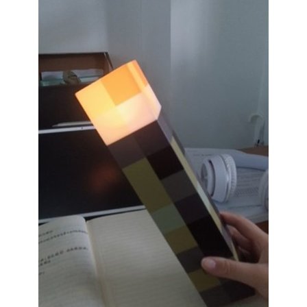 Minecraft Peripheral Torch Light Brownstone Flashlight Light | 28cm LED Nattlampa | USB Laddningsport