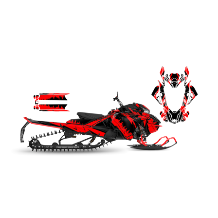 Dekalkit SweTown Res Svart-Rød - Lynx Boondocker RE 3700 850 E-Tec 2018-2018