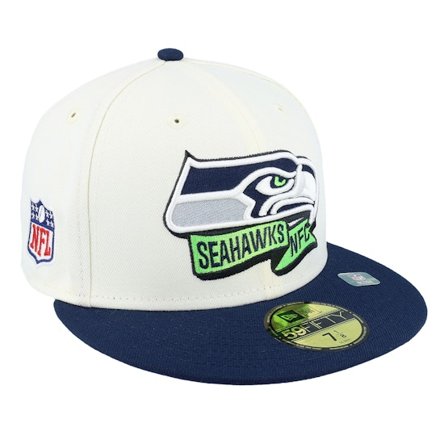 New Era - NFL White fitted Czapka Z Daszkiem - Seattle Seahawks NFL22 Sideline 59FIFTY White/Navy Fitted @ Hatstore