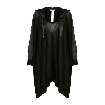 Twinset, Maglia Poncho Czarny, Kobieta, Rozmiar: ONE Size