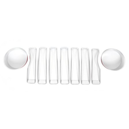 Front Grill Inserts Headlight Covers Trim Fit för Jeep Wrangler JL Sport S 2018-2019