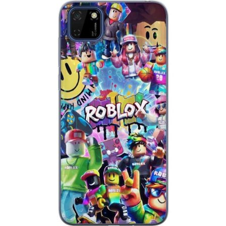 Kompatibelt Mobilskal till Huawei Huawei Y5p Stor färgglad Roblox-värld med många karaktärer, energifylld gaming-illustration perfekt för barnrum
