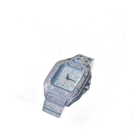 Iced out silverfärgad klocka från Ice Baby