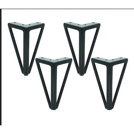 Sett med 4 svarte metallbordben - utskiftbare møbelben