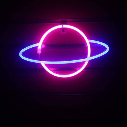 Planeetta Neonvalo Led Neonvalokyltit Koristevalo Seinävalaisin Paristo- tai USB-käyttöinen