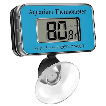 Akvarie Termometer, Digital Vattentät Termometer med Sugkopp Fisk Tank Vatten Temperatur Termometer för Fisk Som Betta(Blå)