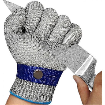 Skærebestandige handsker rustfrit stål grad 5 anti-skæring og slidstærke ståltrådshandsker L 24,5 cm