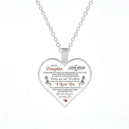 Hjertekjede for kvinner, unik gave til fest, til min datter, kjærlighet fra mamma, hjertekjede