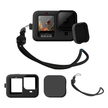 GoPro Hero 9 silikon fodral with lens cap - svart