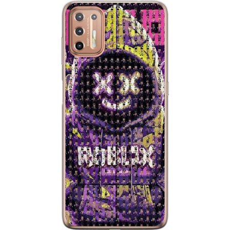 Kompatibelt Mobilskal till Motorola Motorola Moto G9 Plus Roblox huvtröja designad med hundratals små Roblox-figurer, kreativ mosaikdesign i lila oc