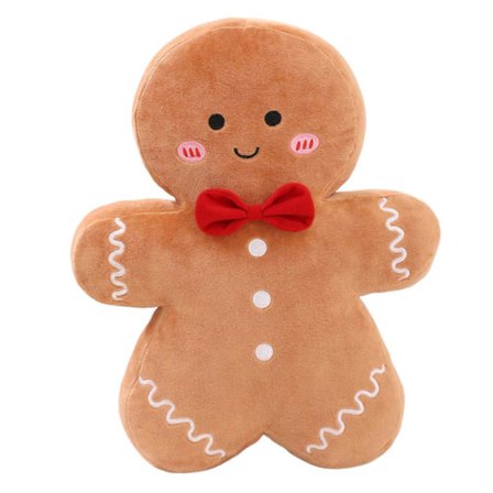 Søt Pepperkake-mann Putestoffdyr Myk Pledd Pute Dekorasjoner for Barn Kids DB