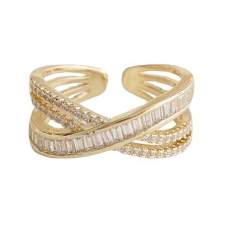 Justerbara Ringar Zirkon Öppningsring GULD