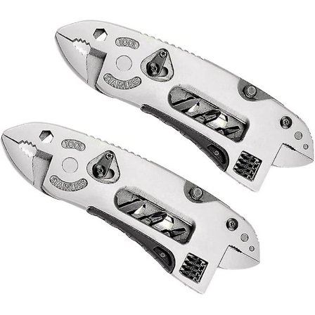Multitool Camping Tilbehør Ophængs Næsetang Multitool Multi-Tang (sølv) (2 stk