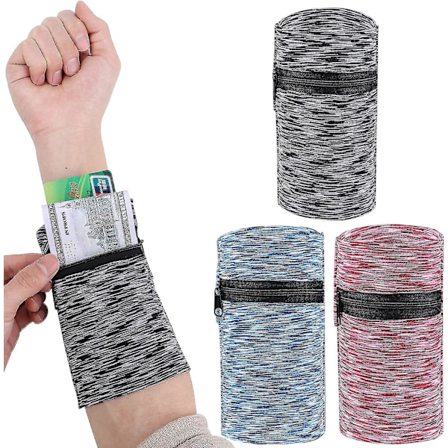 3 st Armbandsplånbok för Telefon, Löpararmband, Sportarmband med Dragkedjeficka för Telefonlöpning
