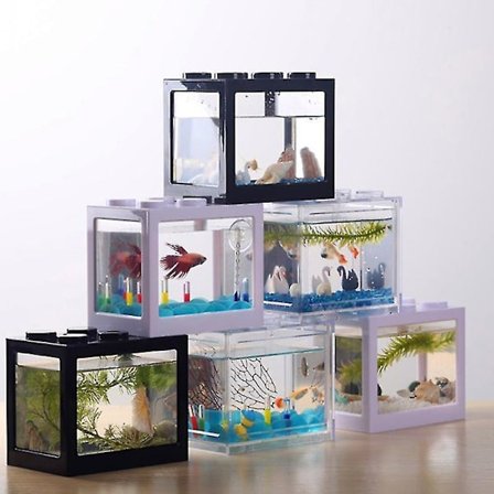 Kreativa Flerfärgade Stapelbara Akvarium Byggklossar Eko