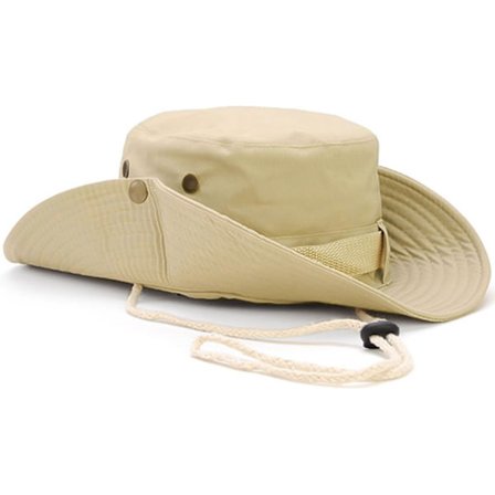 Solhatte Safari Hat UV-beskyttelse Bred skygge Sommerhat Bomuld Foldbar Fiskeri Vandring Cap Åndbar Cowboy Style Boonie Hat til Mænd Kvinder Udendørs