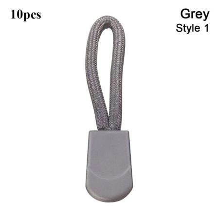 10 stk Glidelåstrekkende ende GRÅ STIL 1 STIL 1 Grey Style 1-Style 1