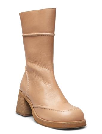 Booties Shoes Boots Ankle Boots Ankle Boot - Heel Beige Billi Bi*Betinget Tilbud