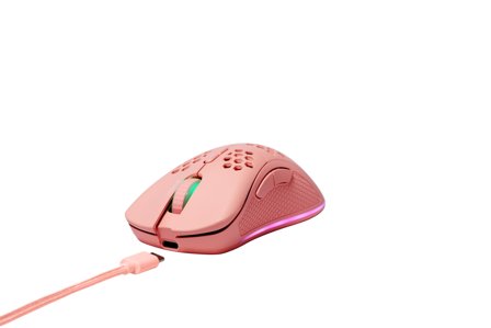 Deltaco PINK LINE PM80 Wireless Lightweight Gaming Mouse, RGB, Pink