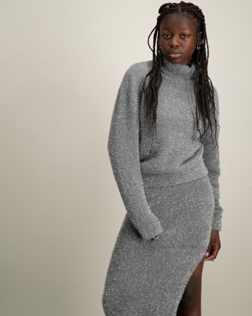 Grunt Hulka Knit Gris Pulls Fille - Kids Brand Store