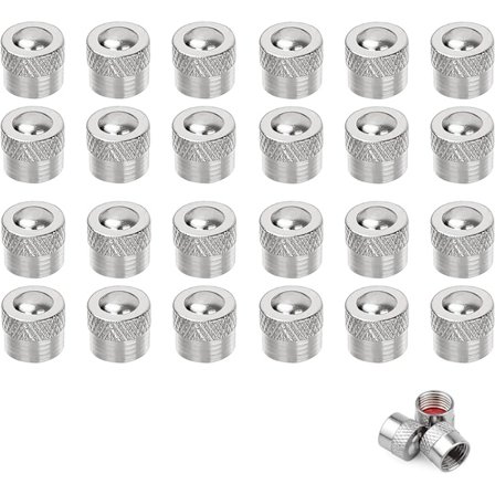 24 stk. Metalventilhætter til bil, ventilhætter til hjul, ventildæksel til dæk, Uni