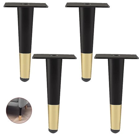 Sæt med 4 møbelben, vippe-sofaben, bordben, skabsben,