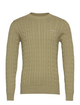Cotton Cable C-Neck Neulepaita Pyöreä Kaula-aukko Vihreä GANT