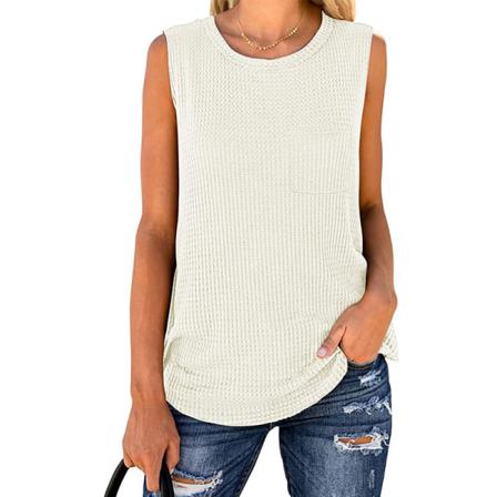 Ärmlös Camisole Vanlig T-shirt För Kvinnor