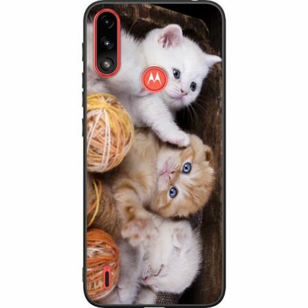 Motorola Moto E7i Power Svart Skal Katter