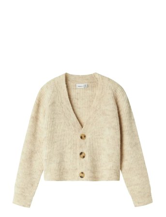 Nkfholly Boxy Short Knit Card Noos Cream Name It