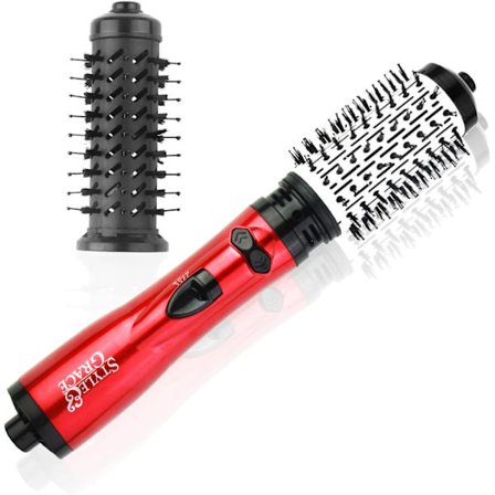 Varmluftsbørste Styler og Tørretumbler, Roterende Hårtørrerbørste til Salon derhjemme, 2-i-1 Elektrisk Roterende Hårkrøllekam til Stilfuld, Livlig Cu