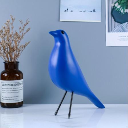 Fugleskulptur Håndverk Fuglehusdekorasjon MØRKEBLÅ dark blue